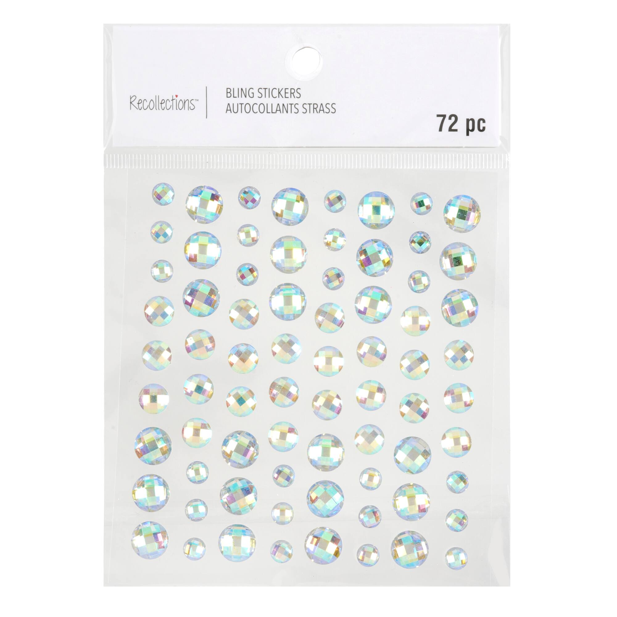 12 Packs: 72 ct. (864 total) Iridescent Rhinestone Stickers by Recollections™